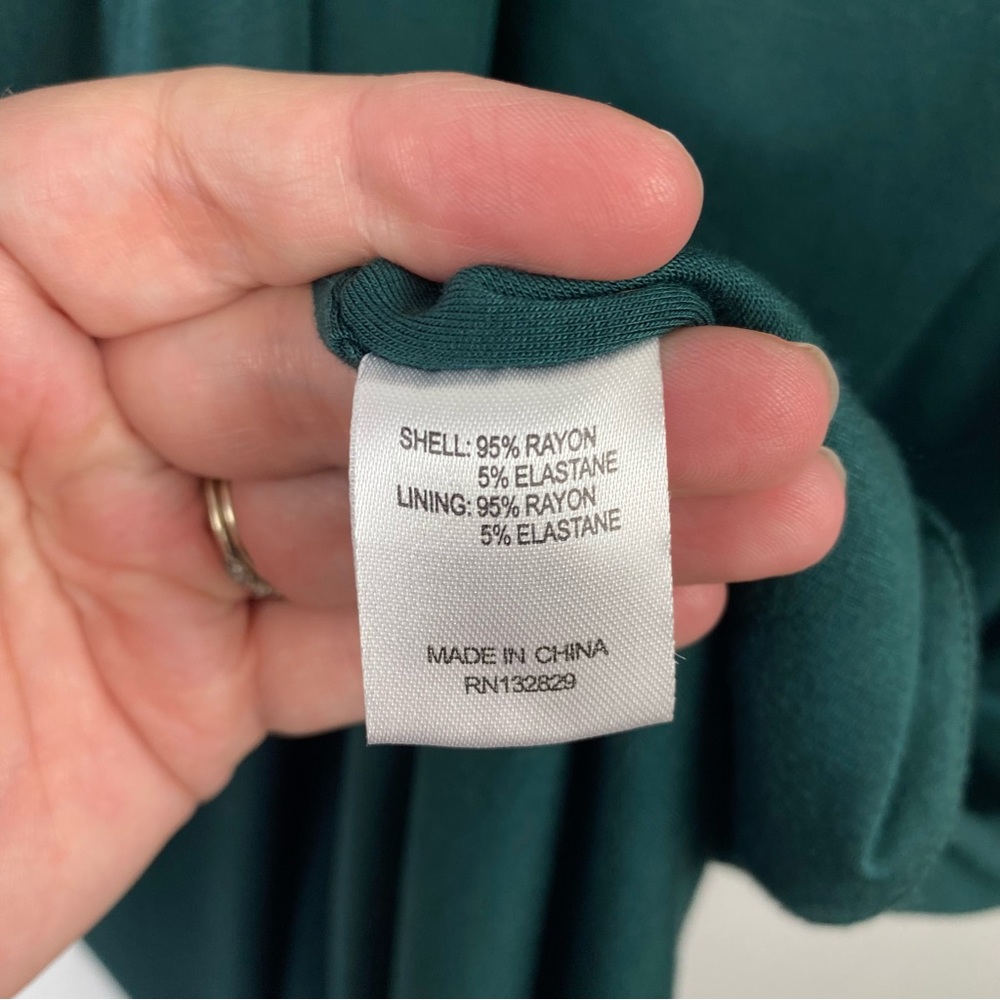 LOVERS AND FRIENDS Sz Small S Green Front Twist Detail Sundance Maxi Dress Slit - Picture 12 of 12
